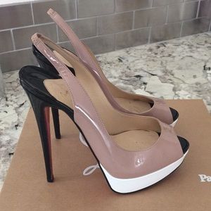 Christian Louboutin colorblock peep toe